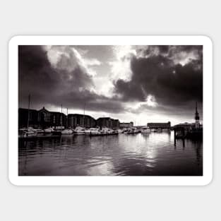 Cloudscape over Swansea Marina, South Wales - 1996 Sticker